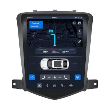 Imagem de Rádio veicular para Chevy Cruze 2009-2015: Bluetooth 5.0 GPS 5G WiFi Rádio FM sem fio Carplay Andriod Câmera de reserva automática 1024 * 768 HD IPS para tela sensível ao toque estilo Tesla