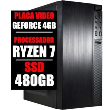 Imagem de Pc Computador Ryzen 7 Cpu 3.7Ghz, GeForce 4Gb, Ssd 480GB, 32Gb Ddr4 (8GB DDR4)