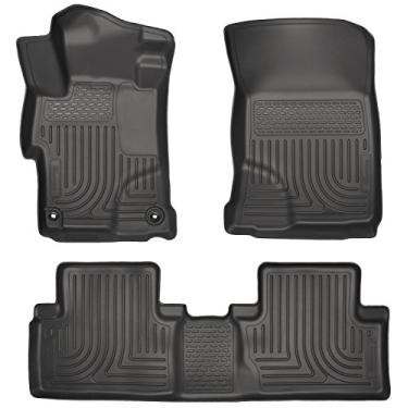 Imagem de Husky Liners 99441 serve para Honda Civic 2014-15 - com 4 portas Weatherbeater na frente e 2º assento, preto