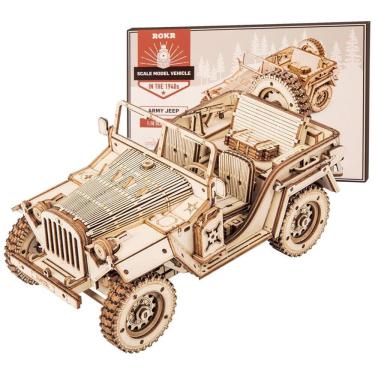 Imagem de Quebra Cabeças 3D em Madeira para Adultos, Escala 1:18, Tema Carro Mecânico do Século XIX com 369 Peças, ROKR MC701