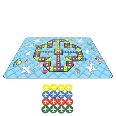 Imagem de Tapete infantil para brincar ao ar livre – cobertor de acampamento, tapete de xadrez, leve, dobrável, para crianças, 3 camadas, jogo de tabuleiro familiar para o festival do parque na praia