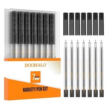 Imagem de DOOHALO Caneta marcador de gel preto dourado compatível com Cricut Maker4/3/Explore 3/Air 2/Air Machine 0,8 pontas médias canetas douradas para desenho e pintura