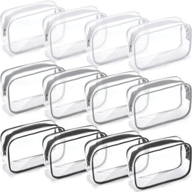 Imagem de Bolsas de maquiagem Weewooday Bolsas com zíper de PVC transparente (12