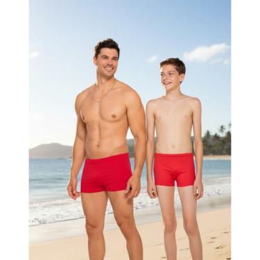 Imagem de Sunga Masculina Boxer Tal Pai Tal Filho Praia Verão Uv50 Pis
