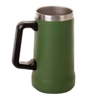 Imagem de Caneca Térmica Chopp Cerveja Camada Dupla Inox 710ml - NoBrand, Verde 