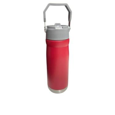 Imagem de Squeeze Garrafa 650 ml Aço Inox Térmica com Canudo - NoBrand, Vermelho