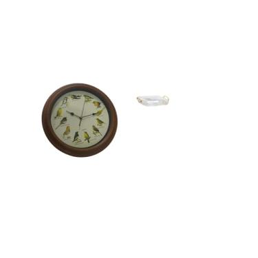 Imagem de Fenteer Relógio de Parede Elegante com Canto de Pássaros E Organizador de Bandeja Retangular Nórdica para Sala de Jantar, Escritório, Casa, Quarto E Decoração