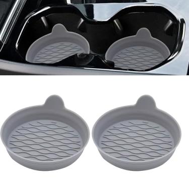 Imagem de Conjunto de 2 porta-copos de silicone cinza – Suportes universais antiderrapantes para carro, caminhão, acessórios interiores SUV