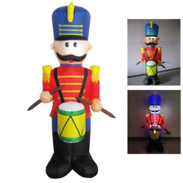 Imagem de Boneco Quebra Nozes Inflavel Natal Natalino Iluminado Gigante Festa Fi