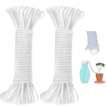 Imagem de 18,3 m 1/15.2 cm Cabo de pavio auto-irrigável para férias vaso de irrigação automática faça você mesmo sistema de dispositivo de irrigação automática para plantas em vaso irrigador automático (para