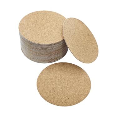 Imagem de pson 50 peças de folhas de suporte de cortiça autoadesivas de 3,93 polegadas para artesanato DIY, porta-copos e decoração de casa