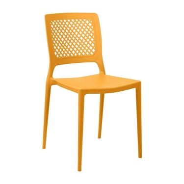 Imagem de Cadeira Empilhável Vênus Amarelo Mostarda Em Polipropileno Acrilys