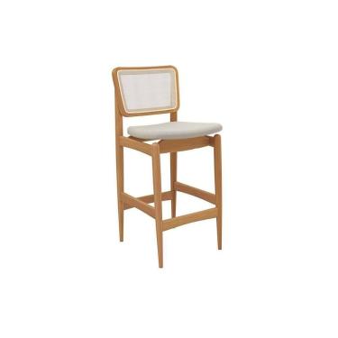 Imagem de Banqueta Sala De Jantar Liz 1bmm009ca Premium Madeira Maciça 1 Un Carvalho-linho Bege Caqui-tela Bege - Kappesberg