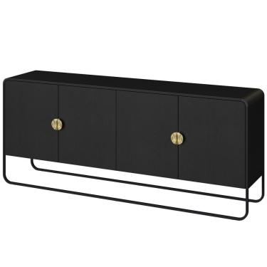 Imagem de Buffet Aparador Organico 4 Portas 180 Cm 28075 Artesano Nero Preto