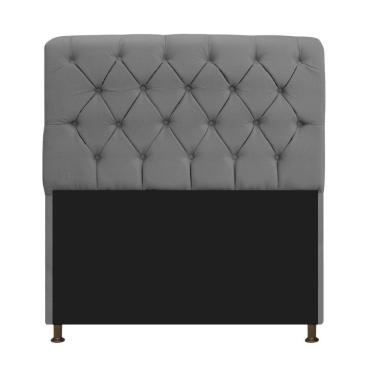 Imagem de Cabeceira Estofada Lady 160 Cm Queen Size Com Capitonê Suede - Doce Sonho Móveis Cinza