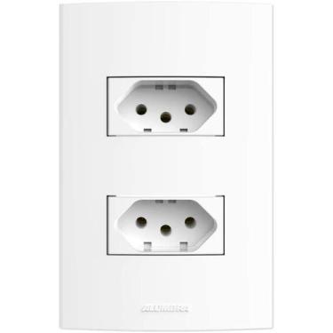 Imagem de Conjunto Tomada Dupla 10a 4x2 Branca Inova Pro 85057 Alumbra