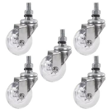 Imagem de 5 Rodizio Roda Giratório Gel 35mm Parafuso Espiga Rosca Anti Risco 150