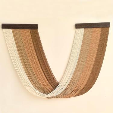 Imagem de Achart Tapeçaria de macramê grande para pendurar na parede, fio ombré, cor gradiente, macramê, decoração de parede, tapeçaria de macramê, decoração boho para quarto, sala de estar, cabeceira acima da