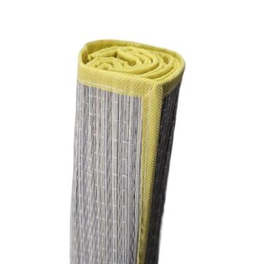 Imagem de Esteira de Praia Piquenique Camping Verão Pé na Areia 180x60cm Tapete Dobrável Canga Palha Natural (Palha Amarelo)