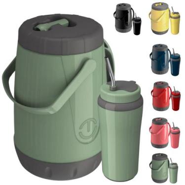Imagem de Kit Para Tereré Garrafa Jarra Pávia Garrafão 2,5 Litros + Copo Térmico