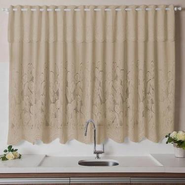 Imagem de Cortina Cozinha De Renda Bando Tulipinhas 220x120 Interlar