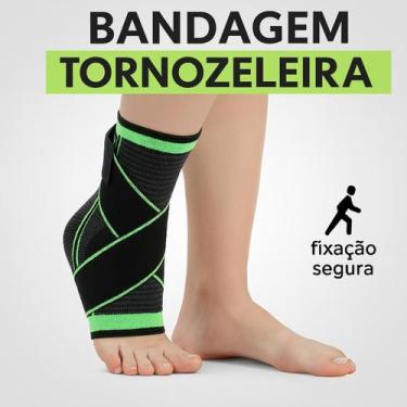 Imagem de Tornozeleira Compressão Ajustável Para exercício funcional Ortopédica 