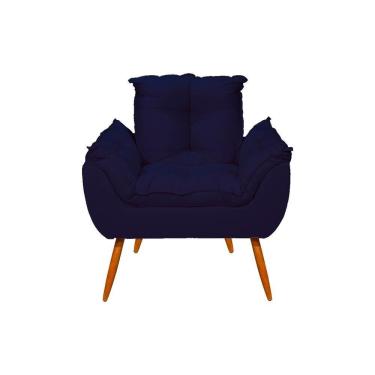 Imagem de Poltrona Opala Cadeira Decorativa Balaqui Decor Azul-marinho