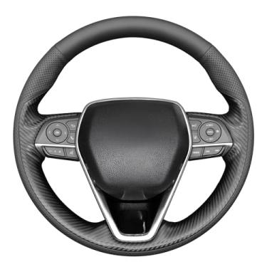 Imagem de MEWANT Capa de volante costurada à mão para Toyota Camry 2018-2019/Toyota Avalon 2019/Toyota Corolla 2019-2020/Toyota RAV4 2019 acessórios de volante