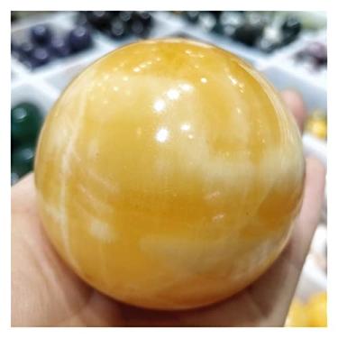 Imagem de Cheio de textura cristal de quartzo natural dourado congelado bola de pedra citrino jade esfera encantos colecionando minerais pedras preciosas soltas decoração estética pedras de quartzo (tamanho: 5