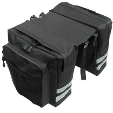 Imagem de Bolsa para selim de bicicleta 30L grande capacidade para bicicletas, impermeável, dupla face, traseira, cesta de bicicleta com vários bolsos, fecho de zíper duplo, bolsa de bicicleta para acessórios