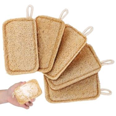 Imagem de Hemobllo Conjunto de 5 Escovas de Bucha Vegetal Natural Multifuncionais para Lavar Louça, Panelas, Xícaras E Outros Utensílios. Escovas de Limpeza Reutilizáveis ​​para Cozinha.