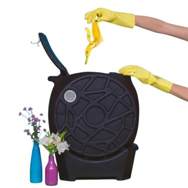 Imagem de Composteira Rotativa, 55 Litros, Polietileno Reciclado, 39x44x56 cm, com Vedamento em Borracha, para Resíduos Orgânicos