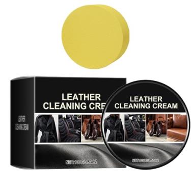 Imagem de Creme de manutenção de couro para carro | Condicionador de sapatos de couro - Pasta de limpeza de tinta com esponja loção hidratante para sapatos, assento, móveis, interiores, sela, sofá