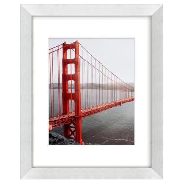 Imagem de Porta-retratos Frametory 11x14 prateado para 8x10 com tapete ou 11x14