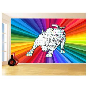 Imagem de Papel De Parede 3D Animais Pop Art Touro Bull 3,5M Pxa184 - Você Decor