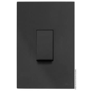 Imagem de Cj Interruptor Pulsador De Minuteria Vertical 4X2 - Blux Recta Grafite