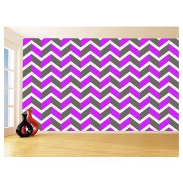 Imagem de Papel De Parede 3D Sala Chevron Zig Zag Listras 3,5M Zig26 - Você Deco