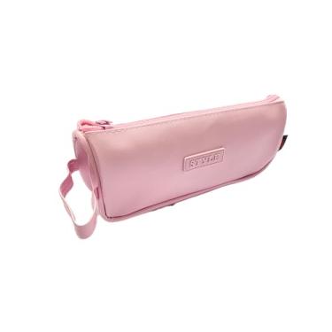 Imagem de Estojo Escolar VMP RF97 em PVC Rosa – Compartimento Unico com Zíper Reforçado para Canetas, Lápis e Acessórios Escolares.