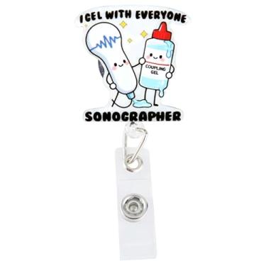 Imagem de Carretel de crachá de ultrassonografista engraçado, suporte de crachá I Gel with Everyth, acessório de tecnologia de ultrassom fofo para profissionais médicos, presente de enfermeira médica