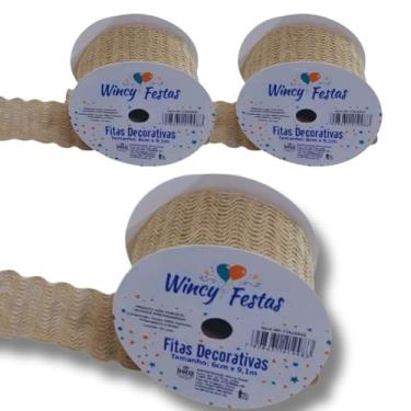 Imagem de 2 Fitas Decorativas Douradas Vazadas 6,3cm x 9,14m, para por em volta da Árvore de Natal, Guirlandas e Enfeites Natalinos, Decoração Natalina para Festas de Final de Ano