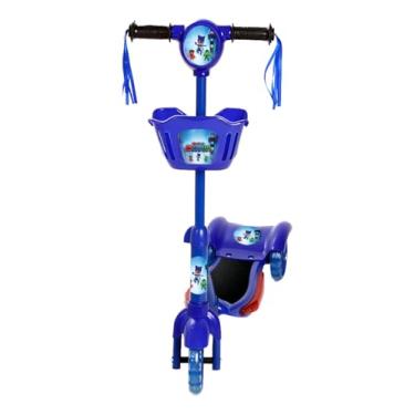 Imagem de Brinquedo Patinete PJ Masks Scooter 3 Rodas c Cesta Azul.