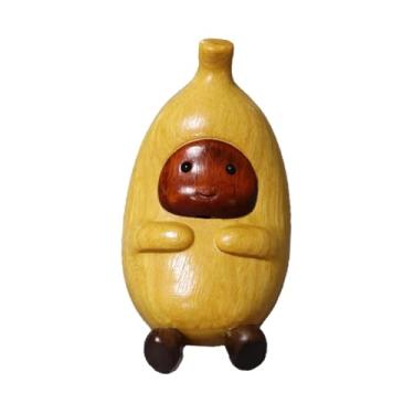 Imagem de Ioensy Estatueta de madeira do Homem-Banana, peça de arte artesanal para decoração de casa, item de colecionador, ornamento de mesa para armário.