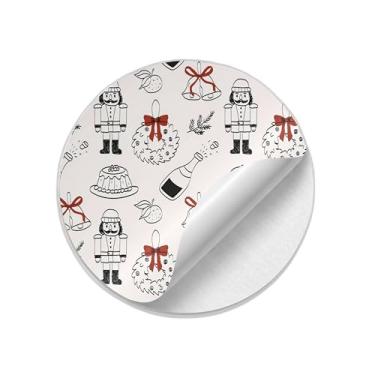 Imagem de 25 Autocolantes Adesivos Redondos Natalinos Coloridos Temáticos - Tamanho 50x50cm