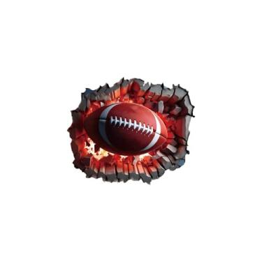 Imagem de MaiKeAYang Decalques de parede 3D murais removíveis vinil paredes decorações esporte rugby para sala de estar quartos de bebê quarto banheiro casa parede decoração DIY