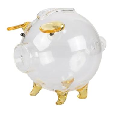 Imagem de Fenteer Cofrinho de Porquinho de Vidro, Pote para Economizar Dinheiro, Centro de Mesa, Organizador de Mesa Infantil para Festas de Páscoa, Ranhura Longa