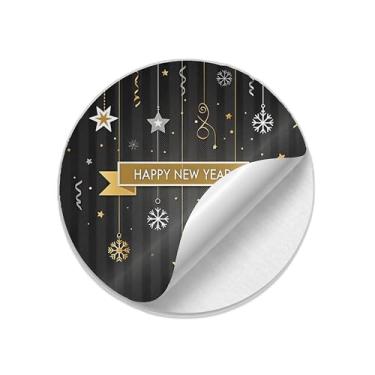 Imagem de Autocolantes Adesivos Redondos Coloridos 25 Unidades Ano Novo - Tamanho 85x85cm