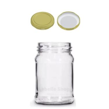 Imagem de Kit 20 unidades - Pote de vidro Redondo AZ-F100-200ml - Tampas Douradas