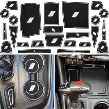 Imagem de CIMOF Forro de console central para Dodge Durango acessórios de 7 lugares 2021 2022 2023 2024 2025, suporte de copo, almofada de ranhura de porta, acabamento de porta-copos, interior antiderrapante