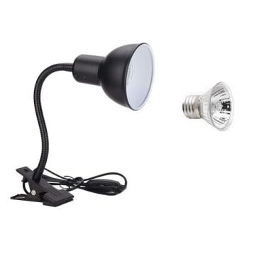 Imagem de Lâmpada de Calor para Répteis 50W Aquecimento com Clip Tartaruga Bulbo Aquário Incluído Ajustável
