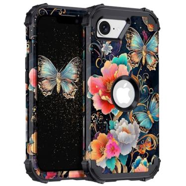 Imagem de Casetego Capa para iPhone 16e, proteção resistente à prova de choque de três camadas de policarbonato rígido + TPU macio para meninas para Apple iPhone 16e de 6,1 polegadas, ouro preto